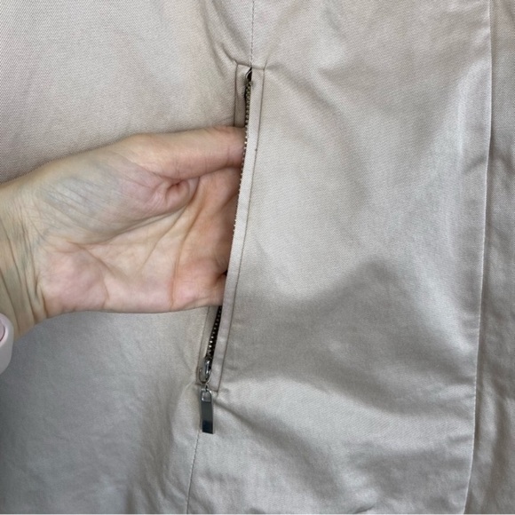 QVC Retro 60s Style A-line Swing Jacket Trenchcoat Full Zip Beige Twee Sz XS - Picture 12 of 14